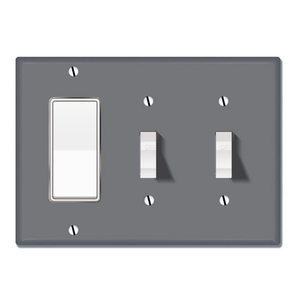 WIRESTER 3-Gang Solid Mint Green 1-Gang Decorator and 2-Gang Toggle Light Switch Plate/Wall Plate Cover 